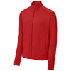 Sport-Tek Men's Deep Red Sport-Wick Stretch Full-Zip Cadet Jacket