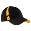 Sport-Tek Black/Gold Dry Zone Mesh Inset Cap