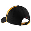 Sport-Tek Black/Gold Dry Zone Mesh Inset Cap