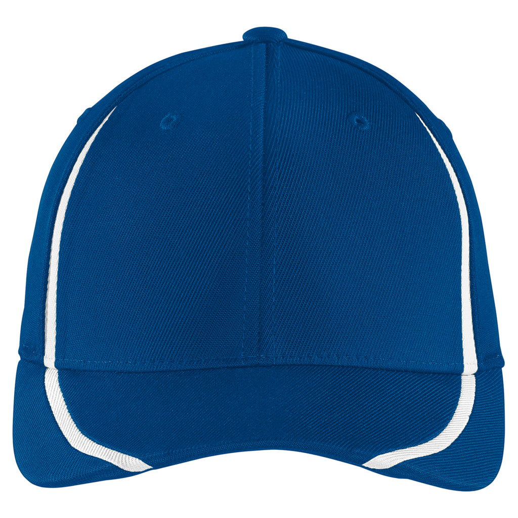 Sport-Tek True Royal/White Flexfit Performance Colorblock Cap