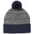 Sport-Tek True Navy/Grey Heather Heather Pom Pom Beanie