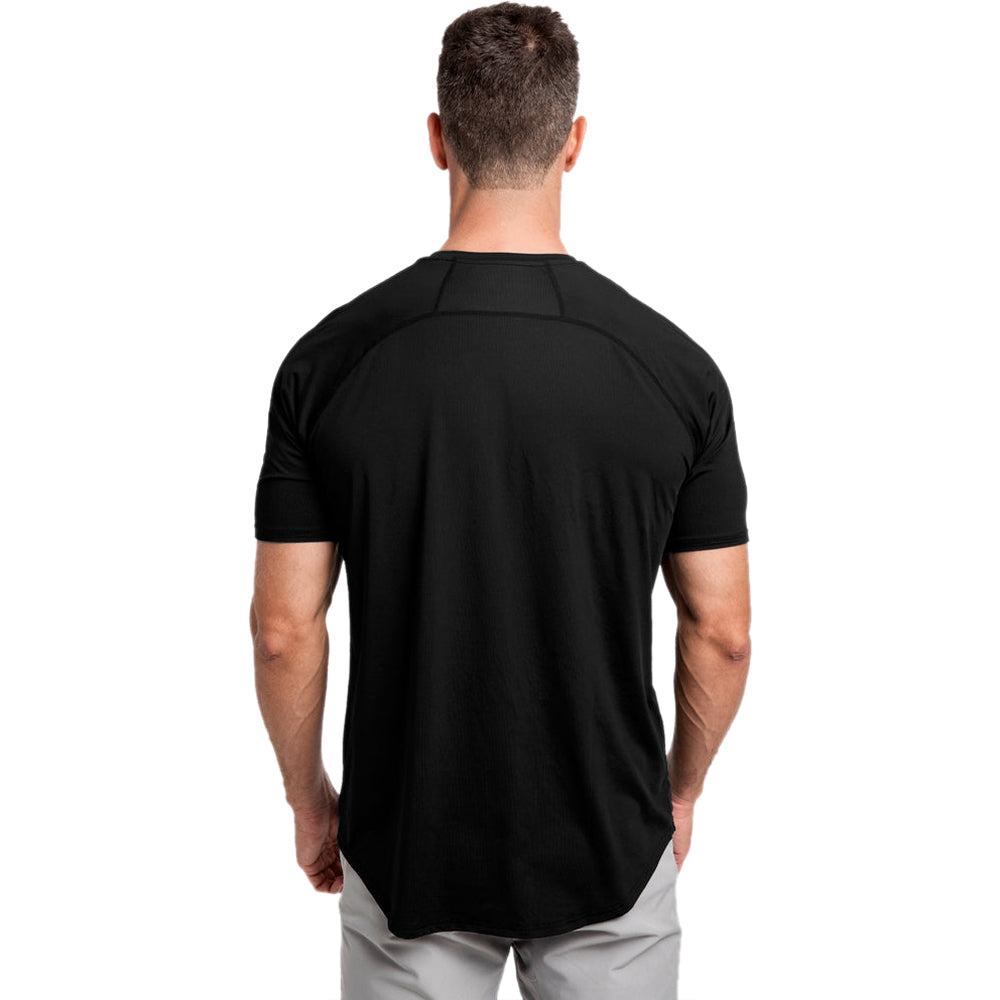 UNRL Men's Black Stride Short Sleeve