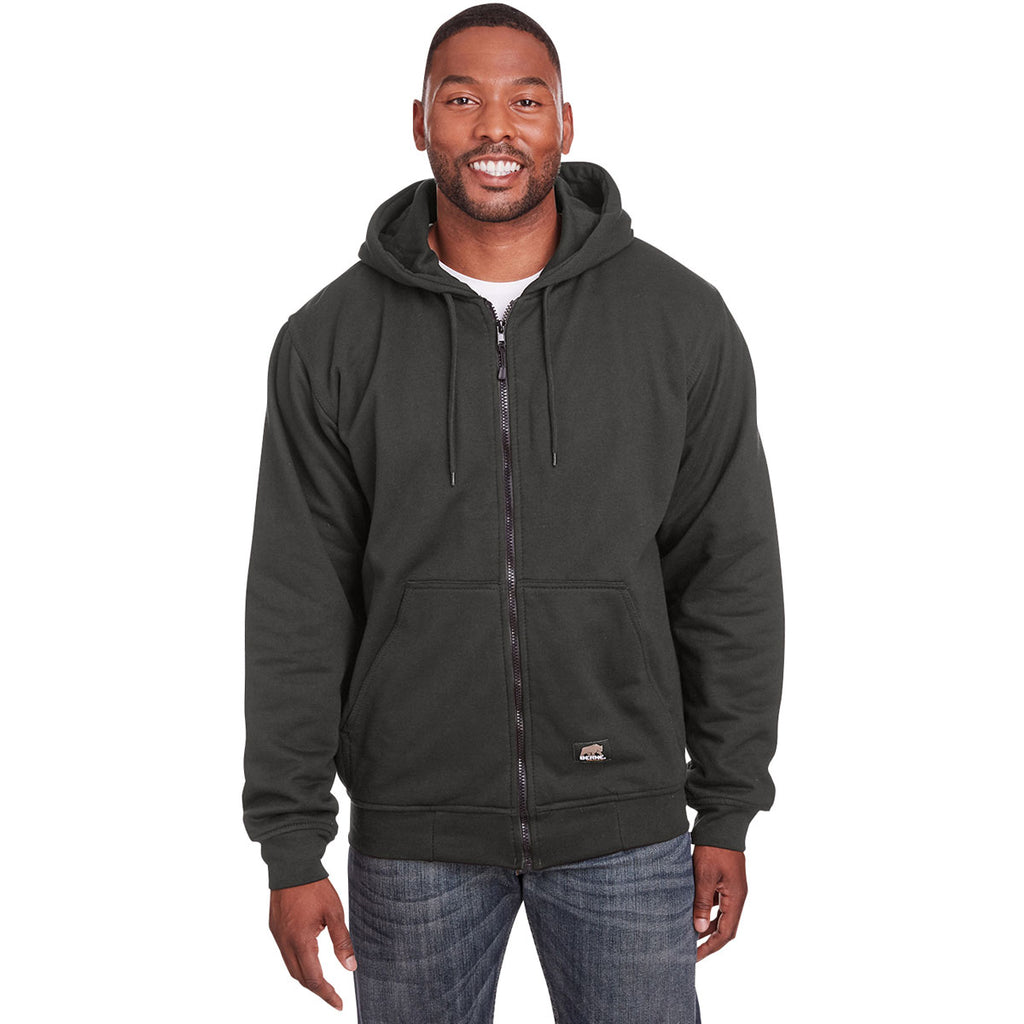 Berne Men's Charcoal Heritage Thermal-Lined Full-Zip Hooded Sweatshirt