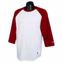 Champion Men's White/Scarlet Red Baseball T-Shirt