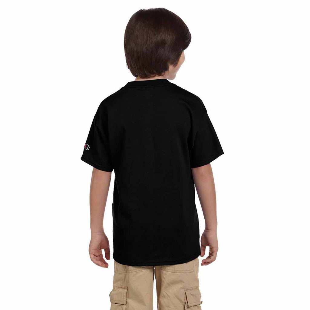 Champion Youth Black 6.1-Ounce Short-Sleeve T-Shirt