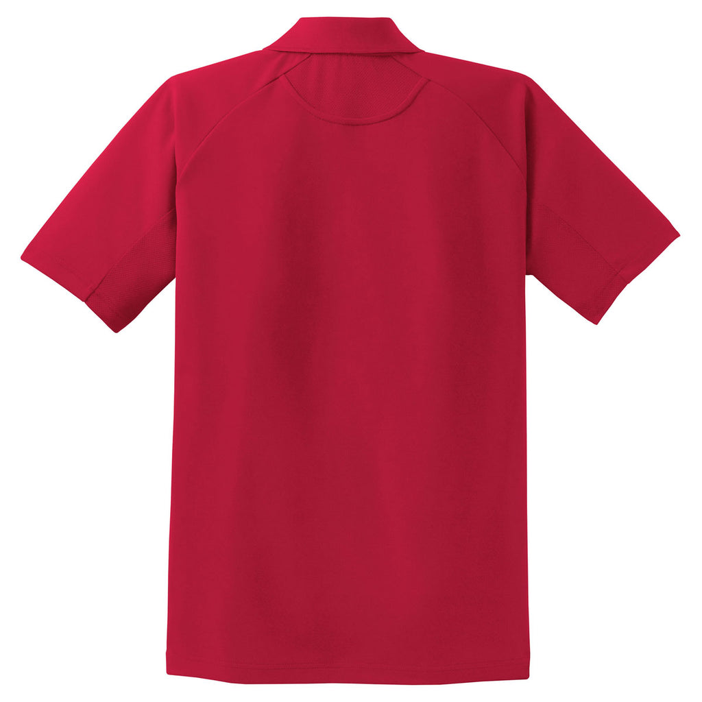 Sport-Tek Men's Engine Red Dri-Mesh Pro Polo