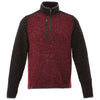 Elevate Men's Maroon Heather/Black Smoke Heather Vorlage Half Zip Knit Jacket