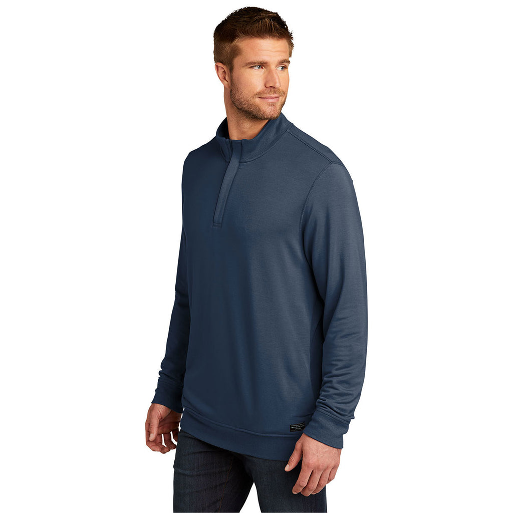 TravisMathew Men's Blue Nights Newport Quarter Zip Fleece