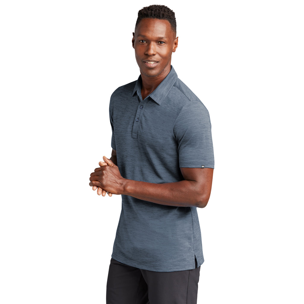 TravisMathew Men's Blue Nights Auckland Slub Polo