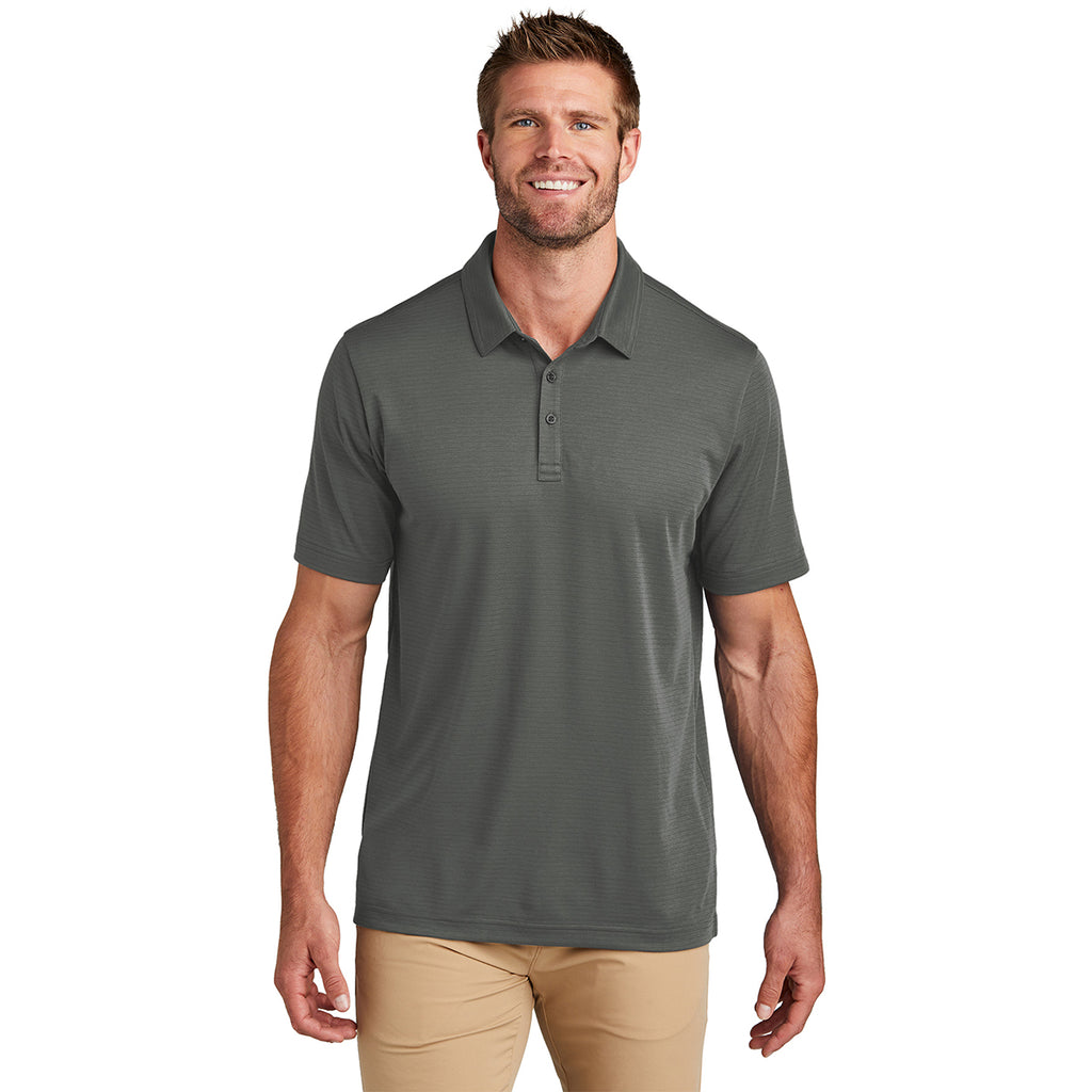 TravisMathew Men's Dark Grey Bayfront Solid Polo