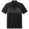 TravisMathew Men's Black Coto Performance Chest Stripe Polo