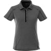 Elevate Women's Heather Dark Charcoal/Black Smoke Macta Short Sleeve Polo