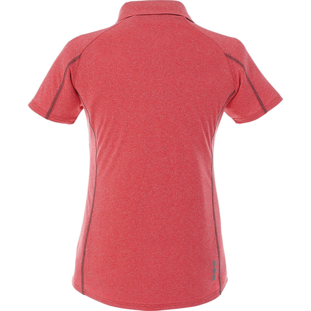 Elevate Women's Team Red Heather Macta Short Sleeve Polo