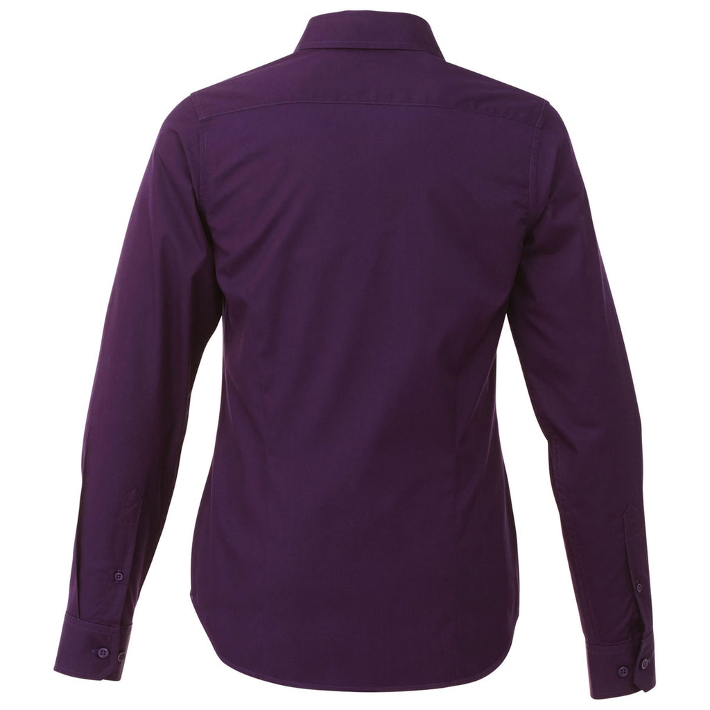 Elevate Women's Dark Plum Wilshire Long Sleeve Shirt