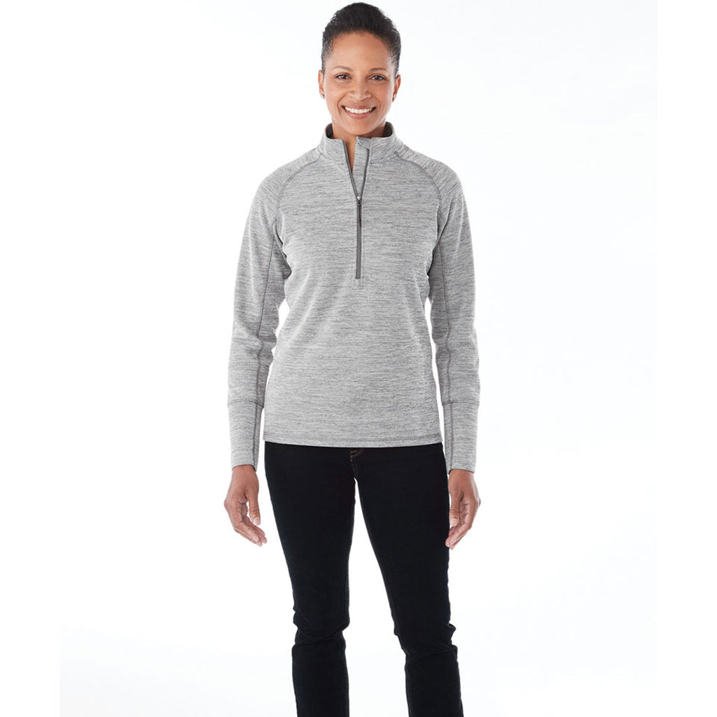 Elevate Women's Heather Charcoal Crane Knit Half Zip