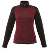 Elevate Women's Maroon Heather/Black Smoke Heather Vorlage Half Zip Knit Jacket