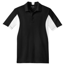 Sport-Tek Men's Black/ White Tall Side Blocked Micropique Sport-Wick Polo