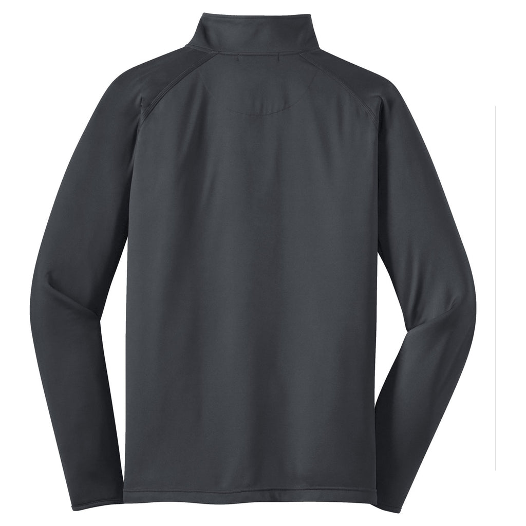 Sport-Tek Men's Charcoal Grey Tall Sport-Wick Stretch 1/2-Zip Pullover