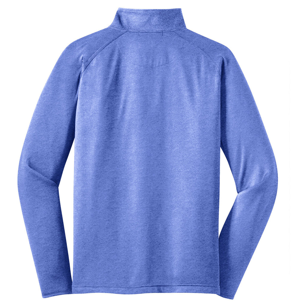 Sport-Tek Men's True Royal Heather Tall Sport-Wick Stretch 1/2-Zip Pullover