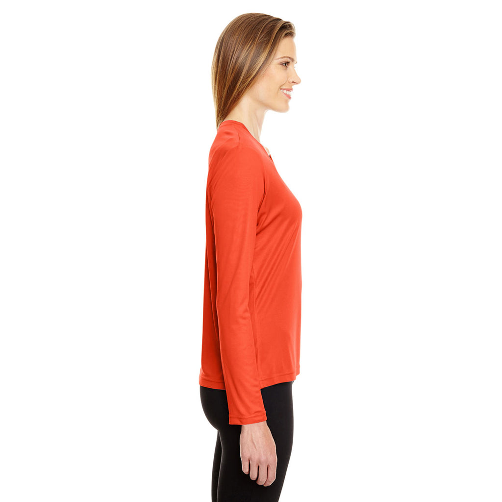 Team 365 Women's Sport Orange Zone Performance Long-Sleeve T-Shirt