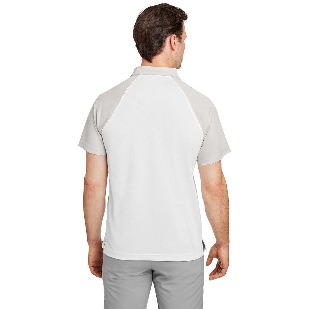 Team 365 Men's White/Sport Silver Command Snag-Protection Colorblock Polo