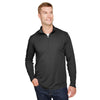 Team 365 Men's Black Heather Zone Sonic Heather Performance Quarter-Zip