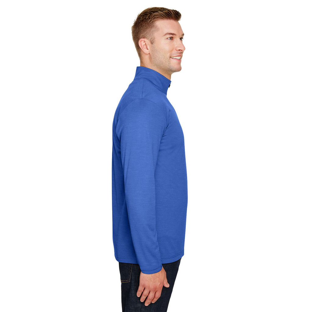 Team 365 Men's Sport Royal Heather Zone Sonic Heather Performance Quarter-Zip