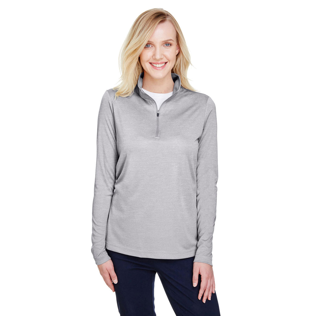 Team 365 Women's Athletic Heather Zone Sonic Heather Performance Quarter-Zip