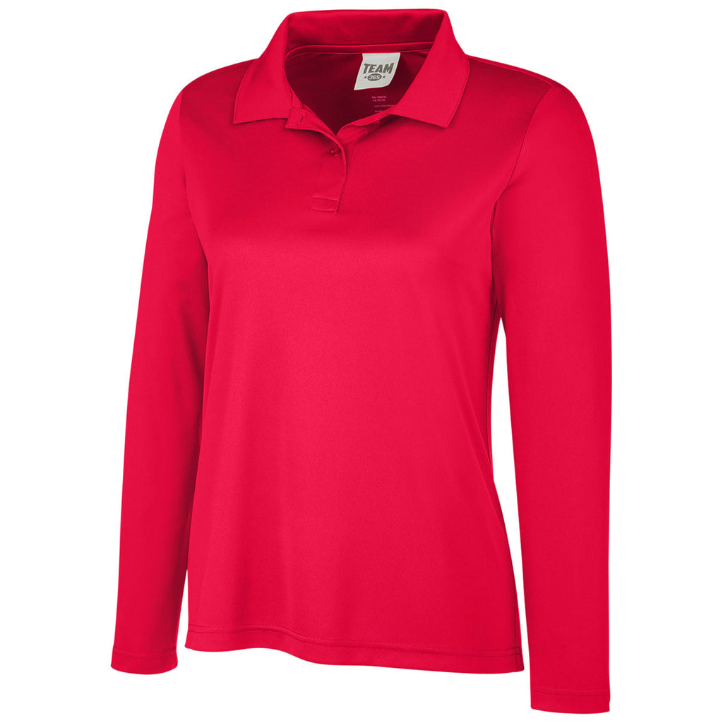 Team 365 Women's Sport Red Zone Performance Long Sleeve Polo