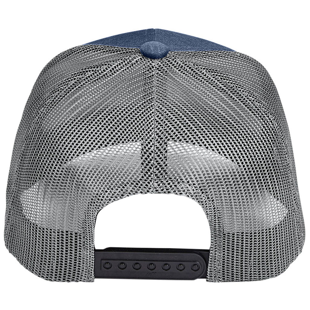 Team 365 Sport Dark Navy Heather/Sport Grey Zone Sonic Heather Trucker Cap