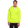 Team 365 Men's Safety Yellow Zone HydroSport Heavyweight Full-Zip Hooded Sweatshirt