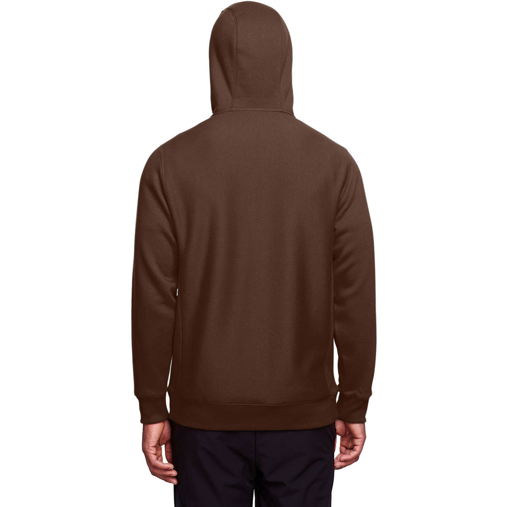 Team 365 Men's Sport Dark Brown Zone HydroSport Heavyweight Full-Zip Hooded Sweatshirt