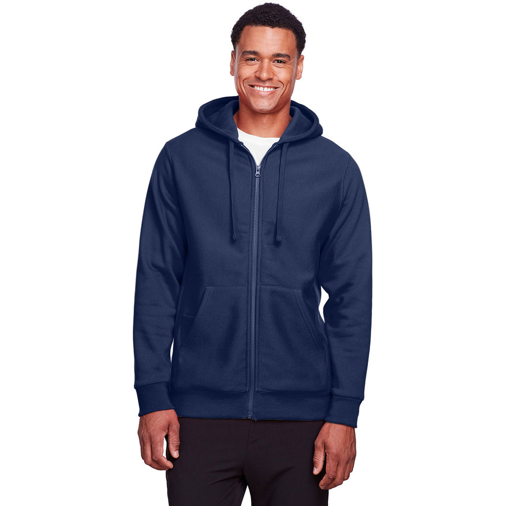 Team 365 Men's Sport Dark Navy Zone HydroSport Heavyweight Full-Zip Hooded Sweatshirt