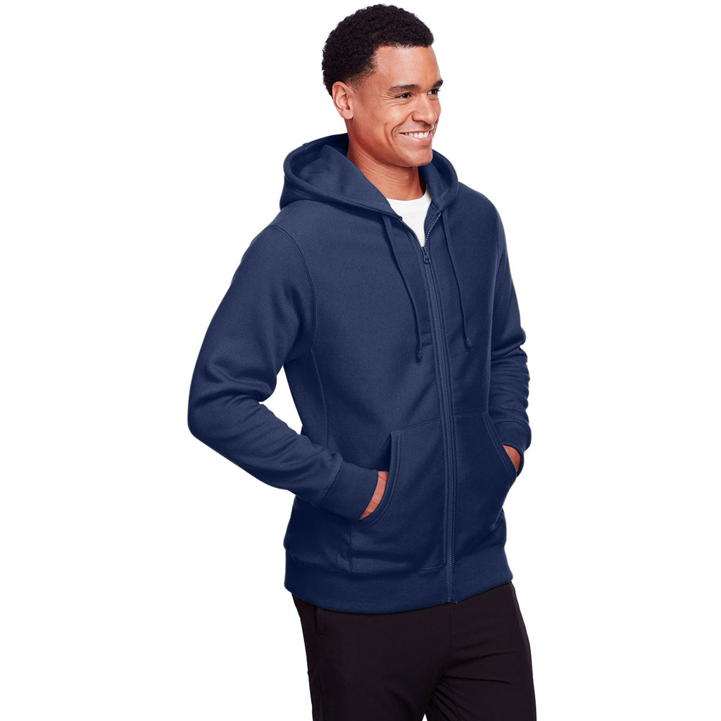 Team 365 Men's Sport Dark Navy Zone HydroSport Heavyweight Full-Zip Hooded Sweatshirt