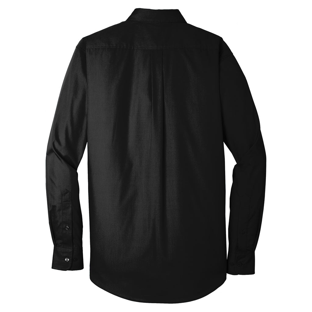 Port Authority Men's Deep Black Tall Long Sleeve Carefree Poplin Shirt