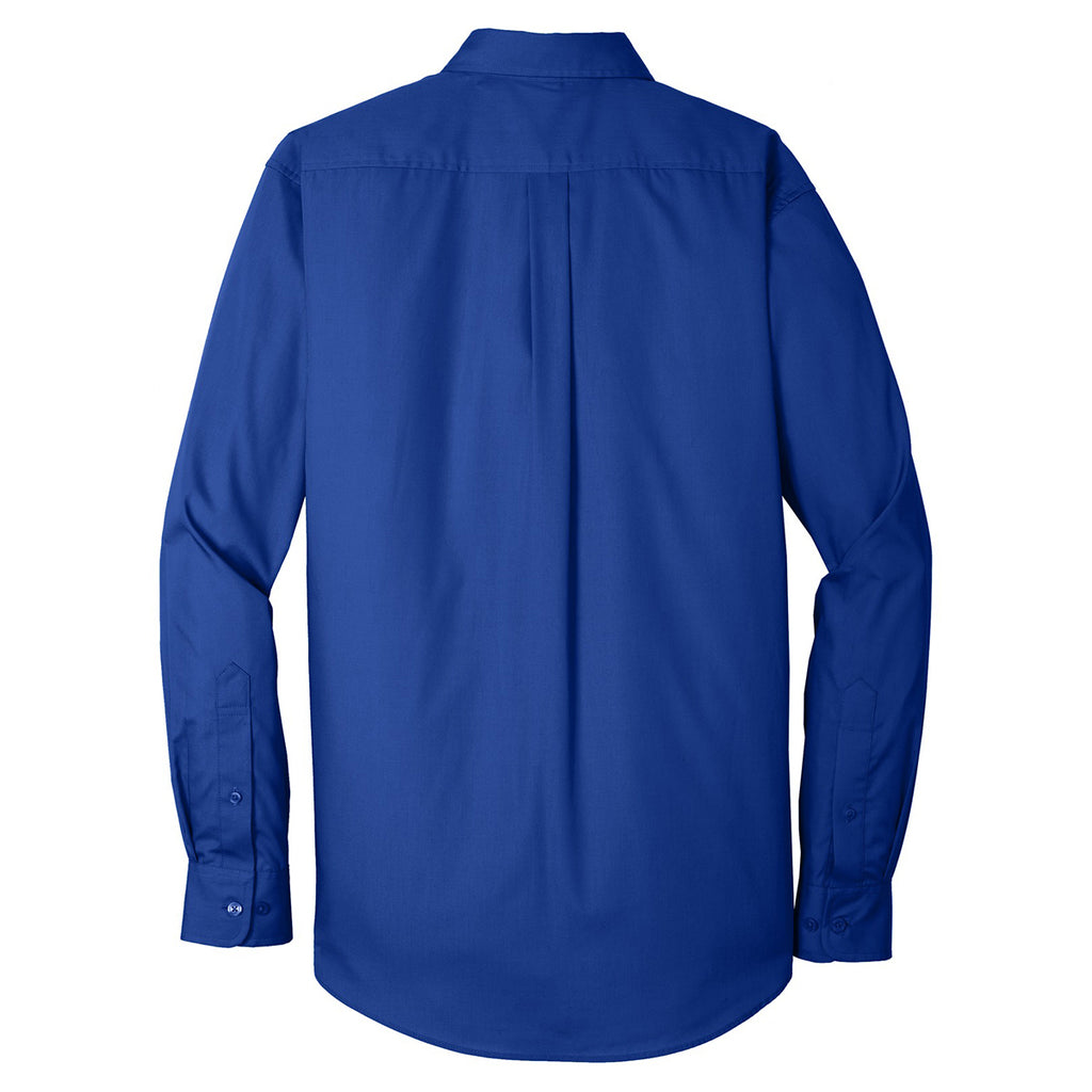 Port Authority Men's True Royal Tall Long Sleeve Carefree Poplin Shirt