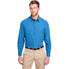 UltraClub Men's Pacific Blue Bradley Performance Woven Shirt