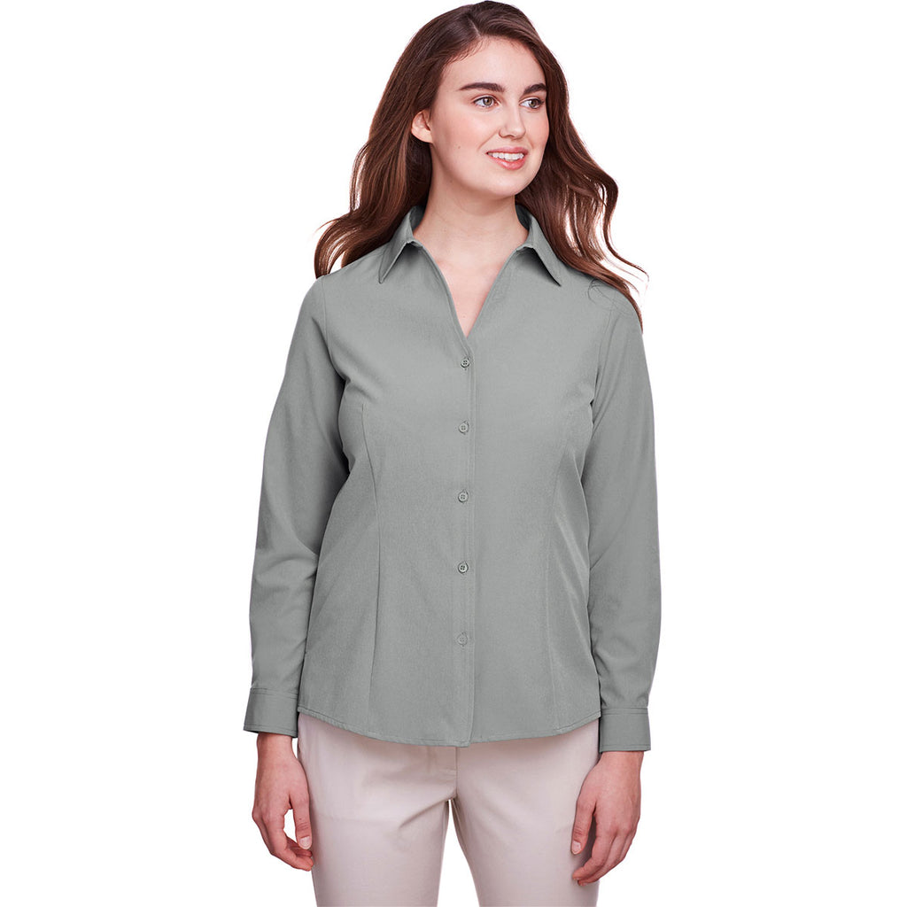 UltraClub Women's Silver Bradley Performance Woven Shirt