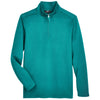 UltraClub Men's Jade Heather Coastal Pique Fleece Quarter-Zip