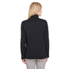 UltraClub Women's Black Coastal Pique Fleece Quarter-Zip