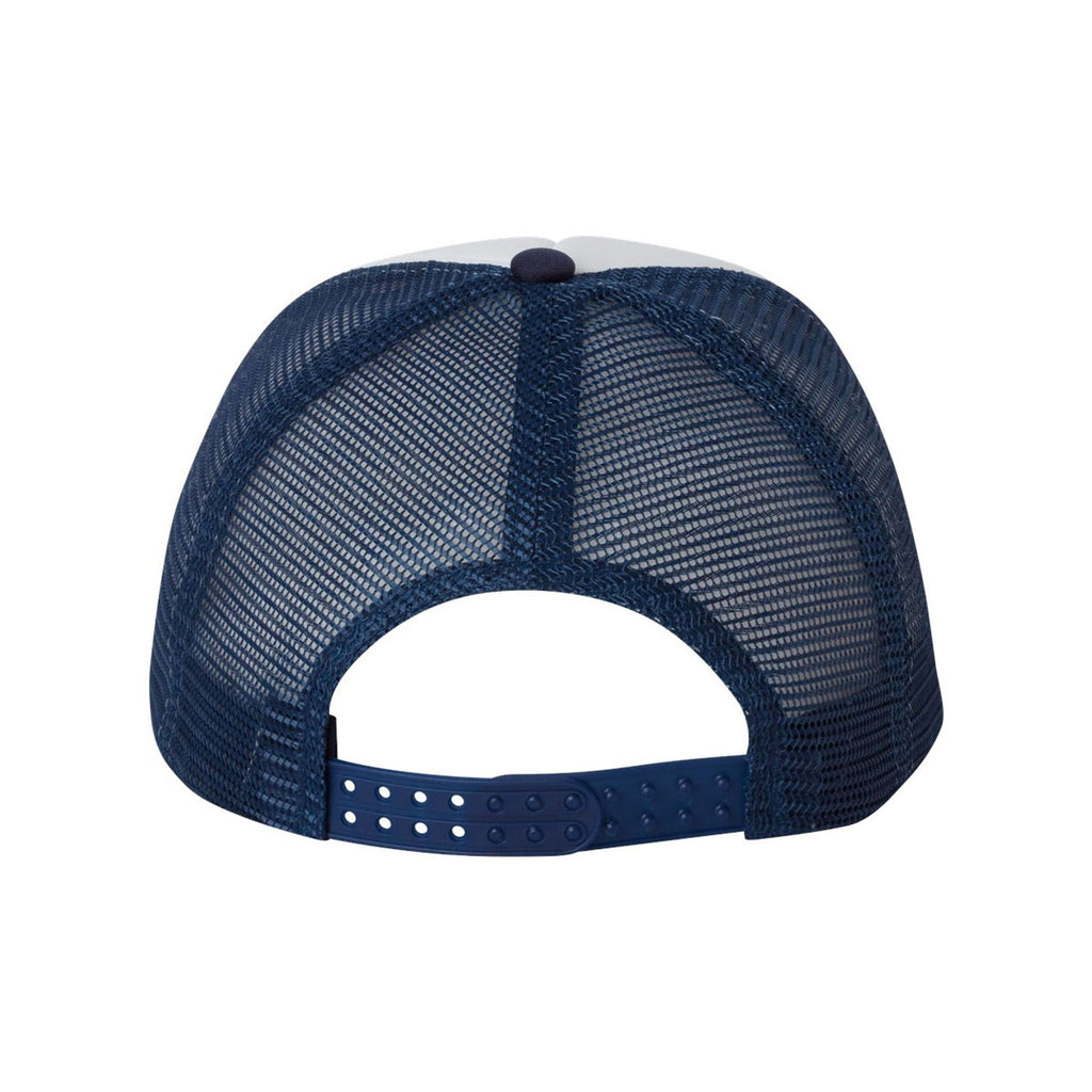 Valucap White/Navy Foam Trucker Cap