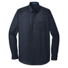 Port Authority Men's River Blue Navy Long Sleeve Carefree Poplin Shirt