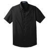 Port Authority Men's Deep Black Short Sleeve Carefree Poplin Shirt