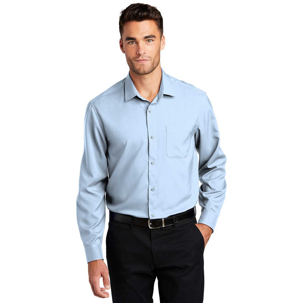 Port Authority Men's Cloud Blue Long Sleeve Performance Staff Shirt