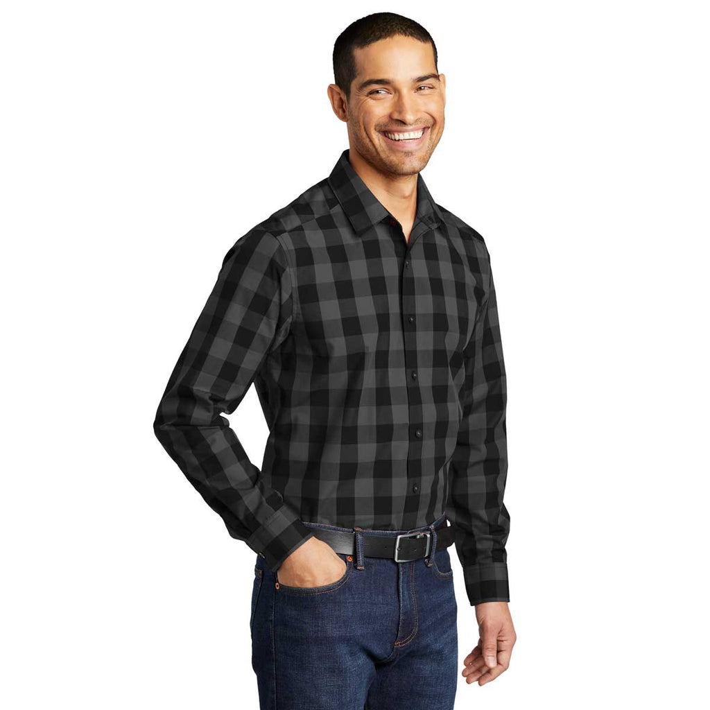 Port Authority Men's Black Everyday Plaid Shirt