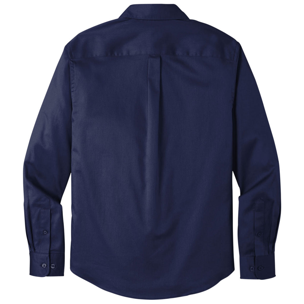 Port Authority Men's True Navy Long Sleeve SuperPro React Twill Shirt