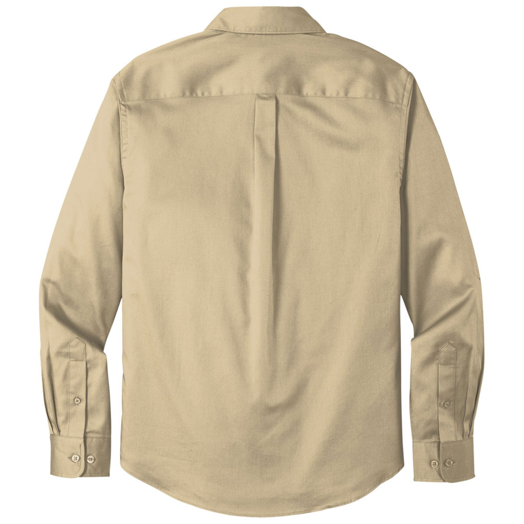 Port Authority Men's Wheat Long Sleeve SuperPro React Twill Shirt