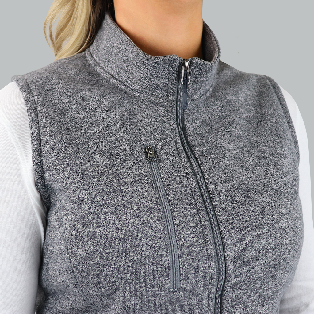 Zusa Women's Light Grey Heather Midtown Fleece Vest