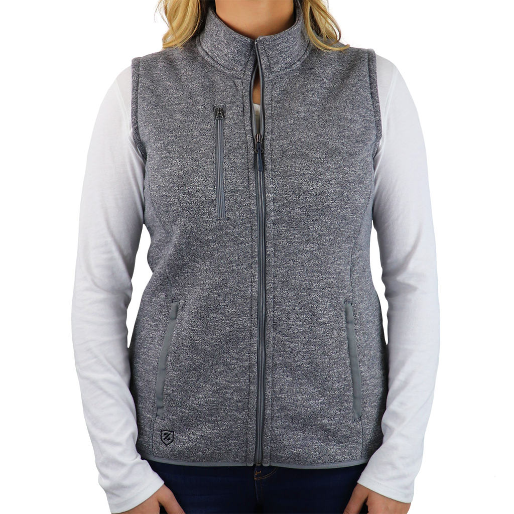 Zusa Women's Light Grey Heather Midtown Fleece Vest