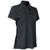 Greg Norman Women's Black Micro Pique Spinner Print Polo